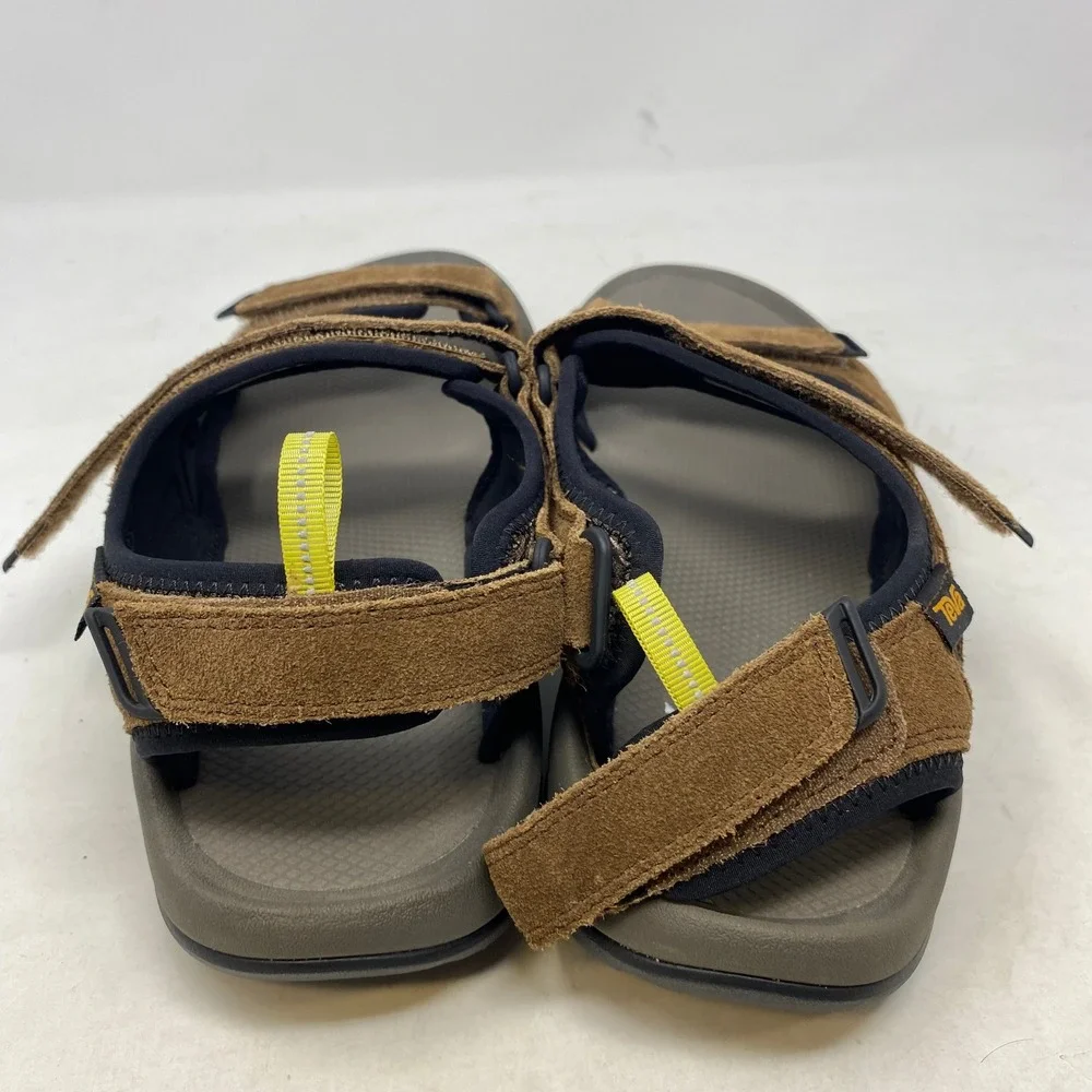 Teva Mens‎ Tanza Leather Sandals Brown Suede Athletic Hiking Water Shoes 1010078